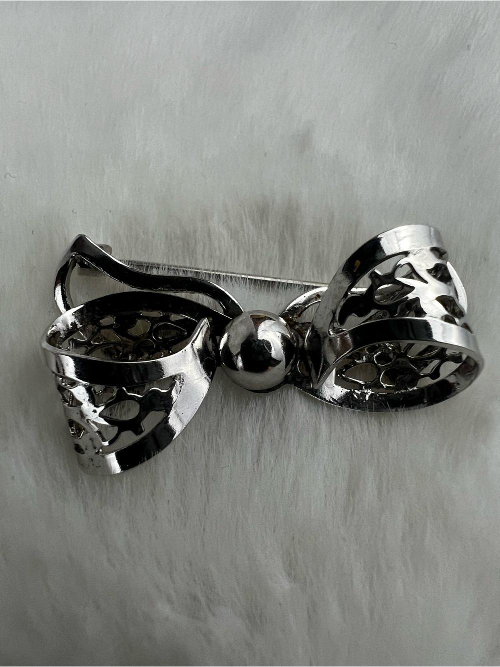 Vintage Bond-Boyd Sterling Silver Filigree Bow Brooch Pin 1940s Signed